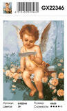 Картина по номерам 40x50 Милый ангелок на кусте чайных роз