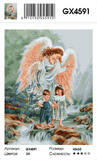 Картина по номерам 40x50 Ангел хранитель с маленькими детьми