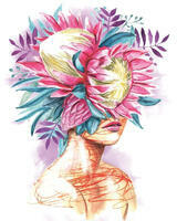 Без бренда «Портрет девушка с оригинальными цветами на голове» в Нижнем Тагиле