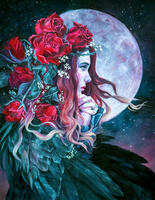 Без бренда «Девушка с розами в волосах на фоне луны» в Нижнем Тагиле в интернет-магазине Без бренда «Девушка с розами в волосах на фоне луны» в Нижнем Тагиле