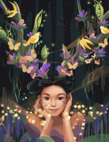 Без бренда «Темноглазая девчонка с цветами и птицами в волосах» в Нижнем Тагиле в интернет-магазине  Без бренда «Темноглазая девчонка с цветами и птицами в волосах» в Нижнем Тагиле