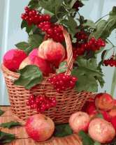 Без бренда «Плетёная корзина с калиной и яблоками» в Нижнем Тагиле в интернет-магазине  Без бренда «Плетёная корзина с калиной и яблоками» в Нижнем Тагиле