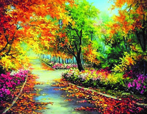 Красочная тропа в осеннем парке