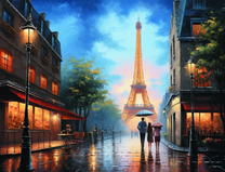 Эйфелева башня в вечернем Париже