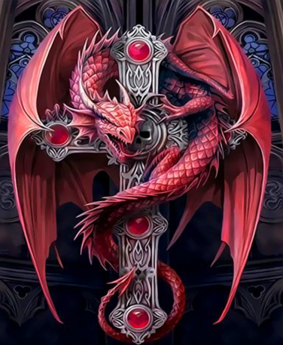 Картина по номерам 40x50 Орден красного дракона
