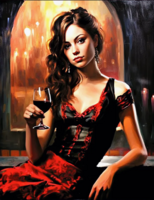 Без бренда «Обворожительная брюнетка с бокалом красного вина» в Нижнем Тагиле в интернет-магазине  Без бренда «Обворожительная брюнетка с бокалом красного вина» в Нижнем Тагиле