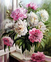 Без бренда «Пионы в прозрачной вазе у окна» в Нижнем Тагиле