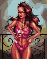 Без бренда «Девушка в нижнем белье с бокалом вина» в Нижнем Тагиле в интернет-магазине  Без бренда «Девушка в нижнем белье с бокалом вина» в Нижнем Тагиле